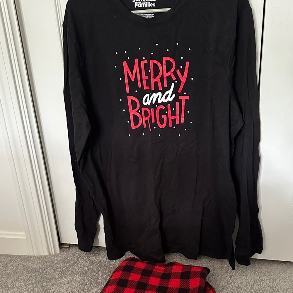 Family Pajamas Adult women’s Pajama Top - Black and Red